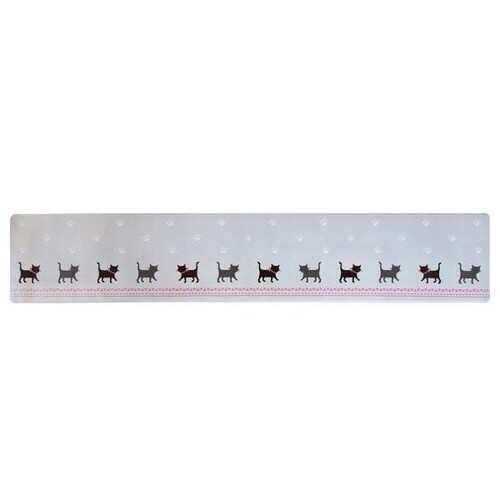 拭いてお手入キッチンマット45x240 猫 GY
