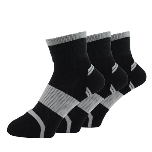 アシトモ 先丸ショート3足組 ダーク 715324