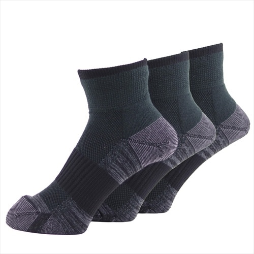 アシトモ 先丸ショート3足組 ダーク 715332