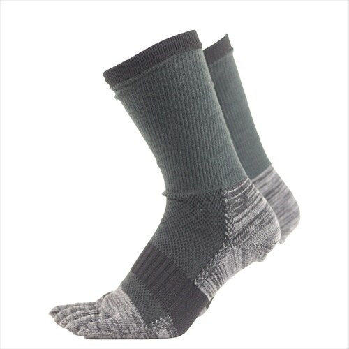 アシトモ 5本指クルー2足組 ダーク 715338