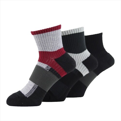 アシトモ 先丸ショート3足組 カラー 715341