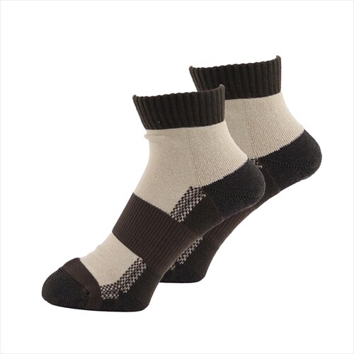 アシトモ 先丸ショート2足組 セピア