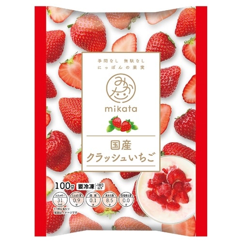 【冷凍】ニチノウ国産クラッシュいちご100g×4