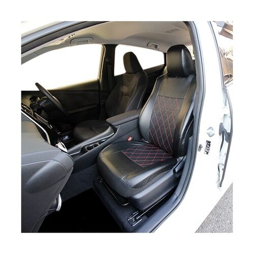 シートカバー ストレッチキルト 前席用1枚 レッド