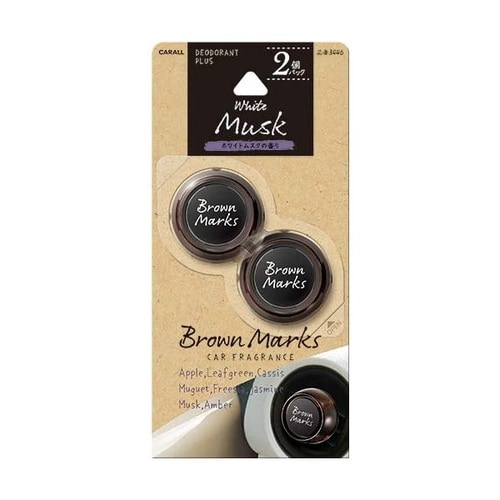 車用芳香剤 ブラウンマークスクリップ2個パック ホ