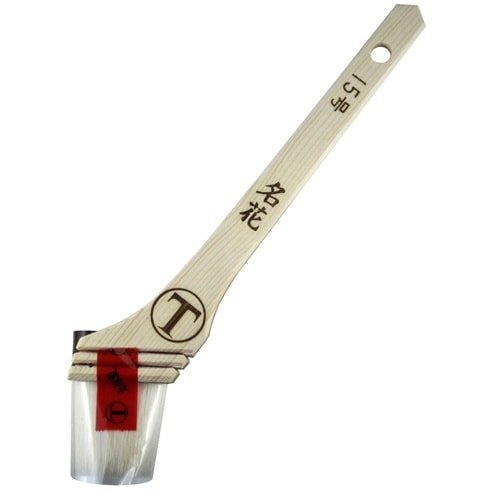 速乾水性ニス用刷毛 「名花」 筋違 白 15号