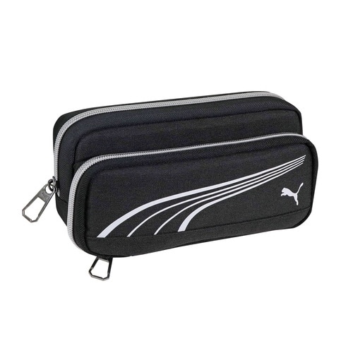 ヘザーダブルペンケース(ブラック)×3