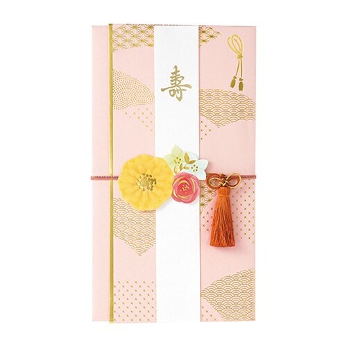 花飾り金封 桃×5