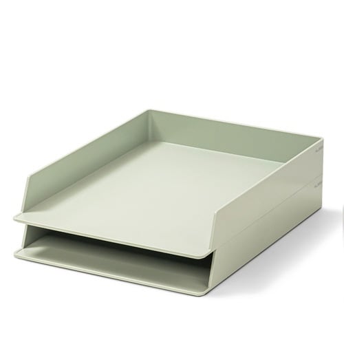 デスクオーガナイザー/書類トレー/2個入/グリーン