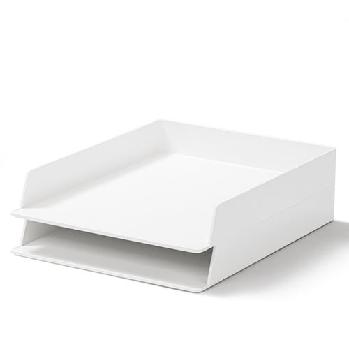 デスクオーガナイザー/書類トレー/2個入/ホワイト