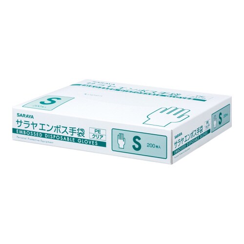 エンボス手袋PEクリア200枚入 S×20