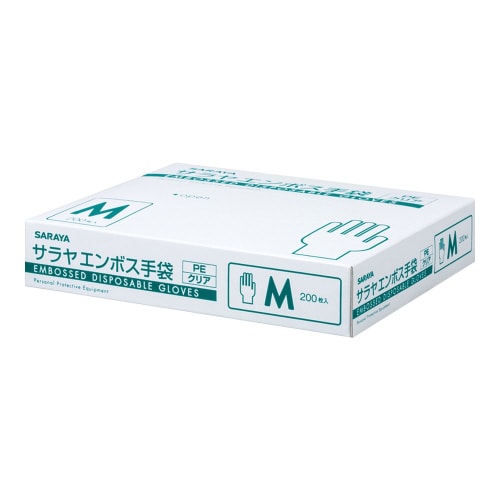 エンボス手袋PEクリア200枚入 M×20