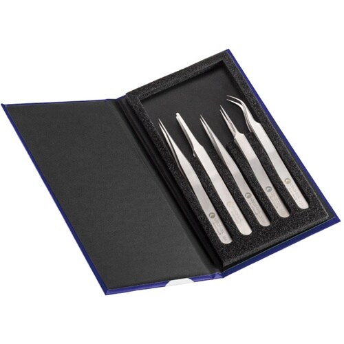 ステンレスピンセット(耐酸/磁)5本組