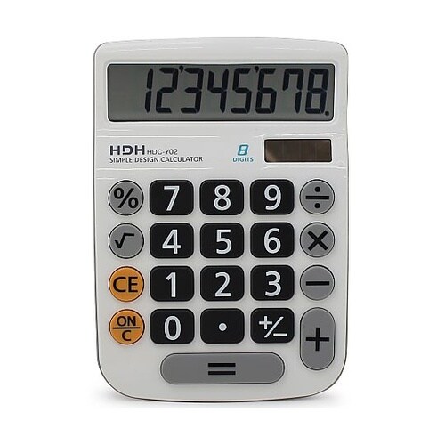 やさしい電卓 セミディスク ホワイト H