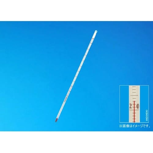 赤液棒状温度計 0ー50℃(1℃) 全没