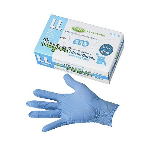 フジスーパーニトリルグローブ青 1箱(1