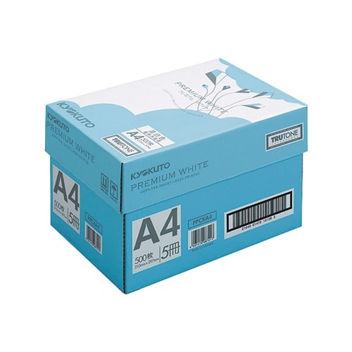 プレミアムホワイト A4 青箱 1箱(5