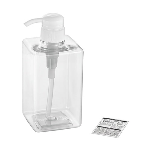 PETポンプボトル600mL 角型(クリ