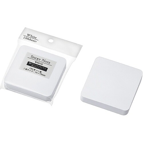 角丸ふせん紙75×75mmホワイト 1箱