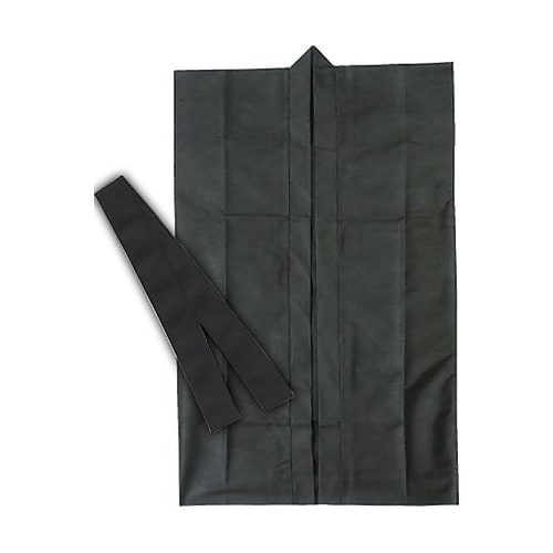 1173 ロングハッピ不織布 黒S