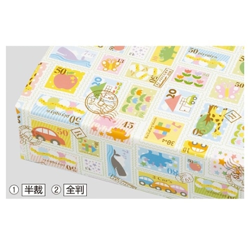 プチスタンプ 包装紙 半裁 1セット(5