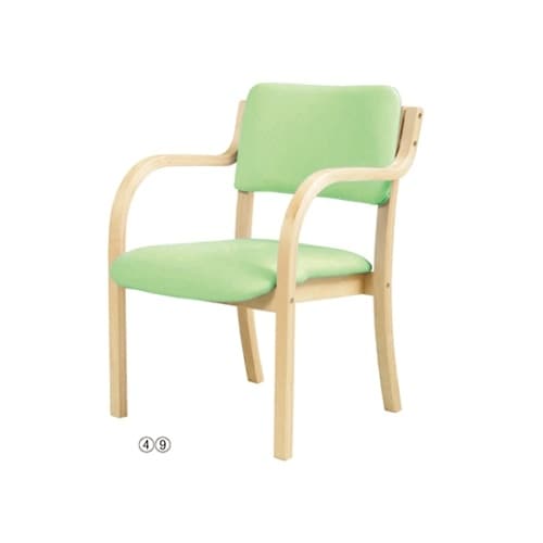木製スタッキングチェア 合皮張り(アーム