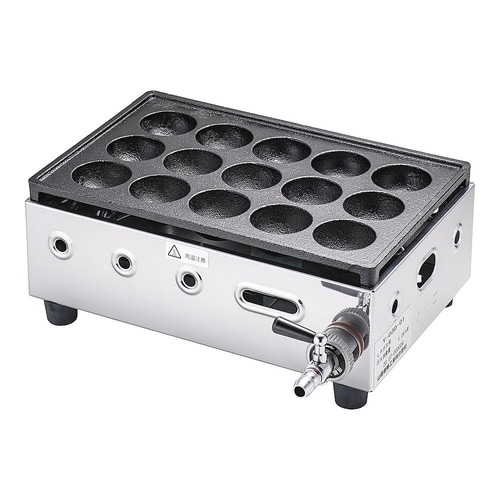GTK551高級たこ焼器15穴LPガス