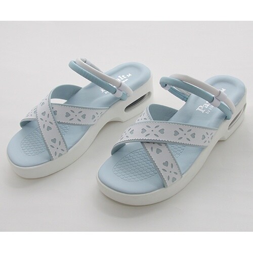 16123 ハートクロス紐サンダル 青L