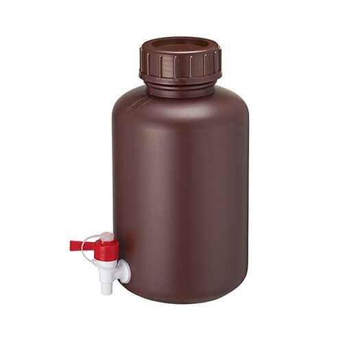 広口びん 茶色 コック付 5L 0293