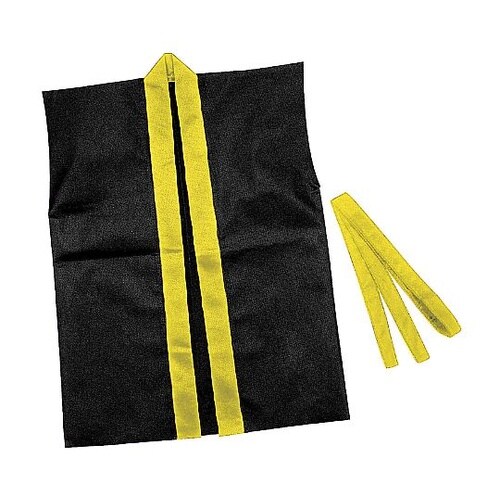 3264不織布ハッピ子供用袖無S 黒黄襟