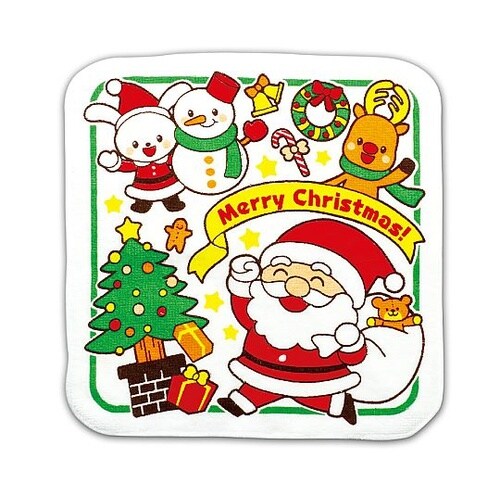 クリスマスタオルハンカチ(サンタとゆかい