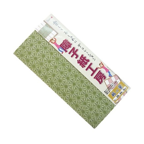障子紙工房 麻の葉 抹茶 1巻(3枚入)
