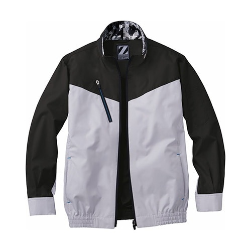 74050 空調服長袖ブルゾン銀×黒EL