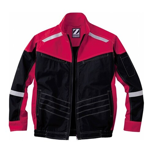 74100 空調服長袖ブルゾン黒×赤LL