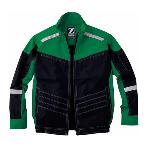 74100 空調服長袖ブルゾン黒×緑4L