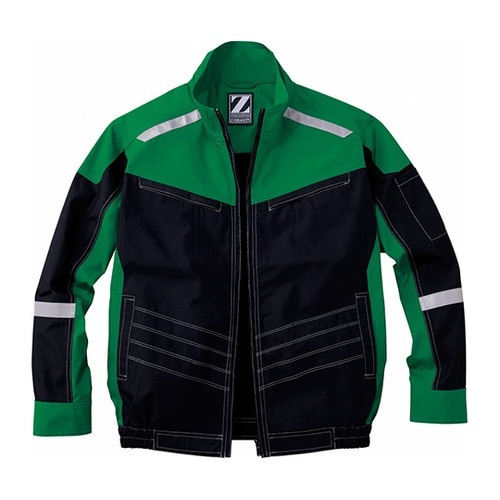 74100 空調服長袖ブルゾン黒×緑5L