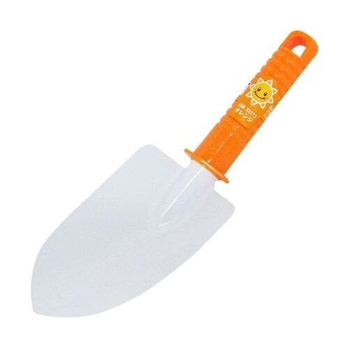 プラ柄 移植コテ 太 オレンジ