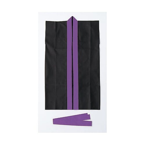 4567 ロングハッピ不織布 黒 J