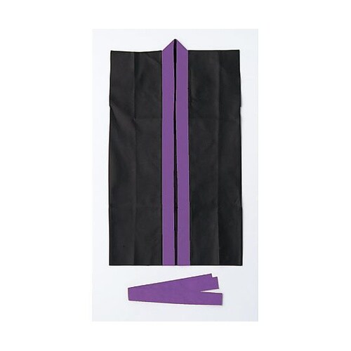 4568 ロングハッピ不織布 黒 S