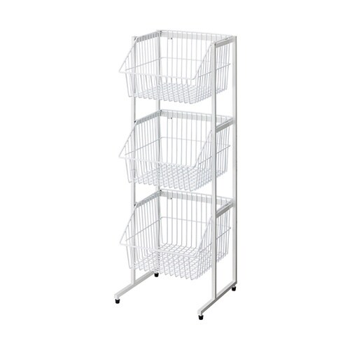 ネットカゴ3段スタンド 白 61−778