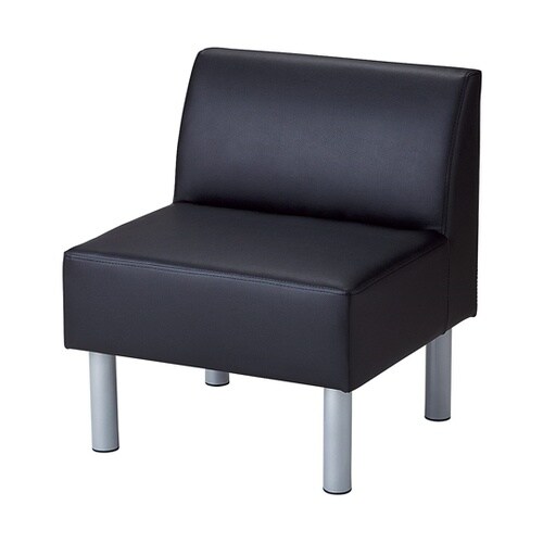 ロビーベンチW60cm 背付き ブラック