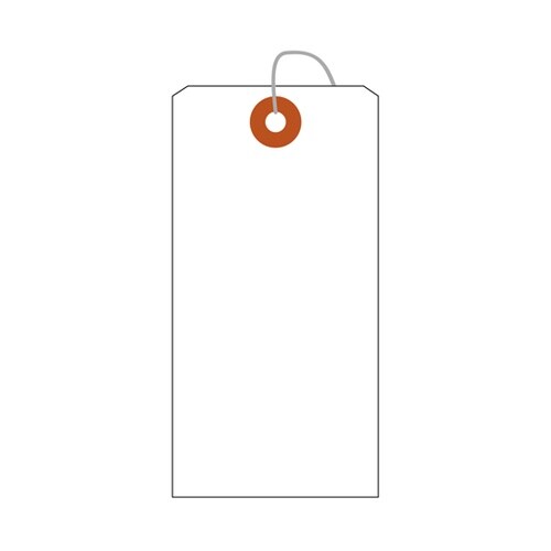 パック入荷札 中 白 一穴 200枚×5