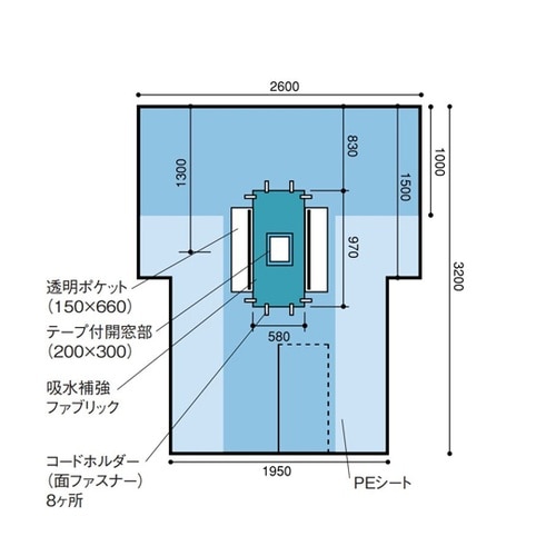 ポケット付ラパコレ用Tシート2(開脚タイ