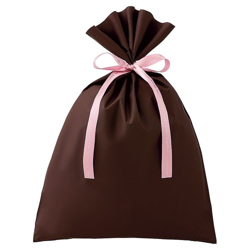 無地 梨地ギフトバッグ ブラウン 幅30