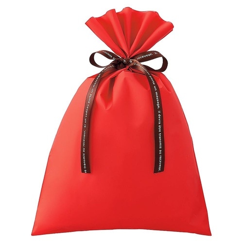 無地 梨地ギフトバッグ レッド 幅30×