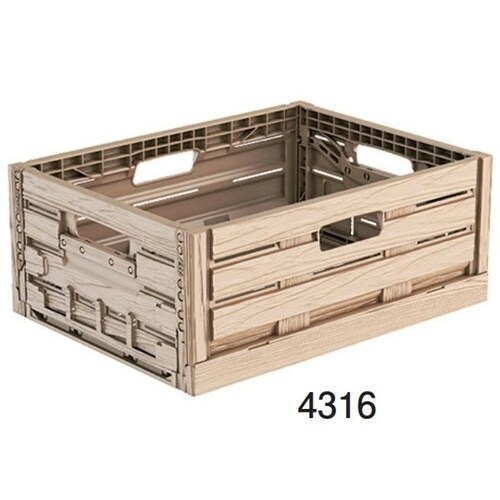 木目調 折りたたみコンテナー 400×3