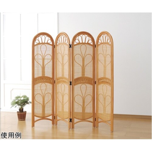 天然籐スクリーン 4連 03640