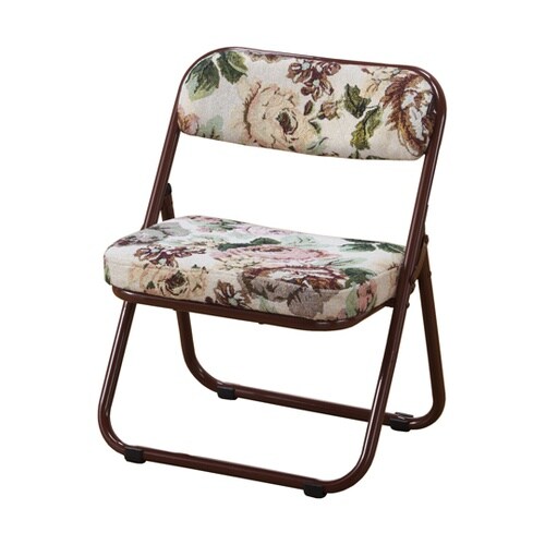 軽くて折りたためるゴブラン柄座椅子 ロー