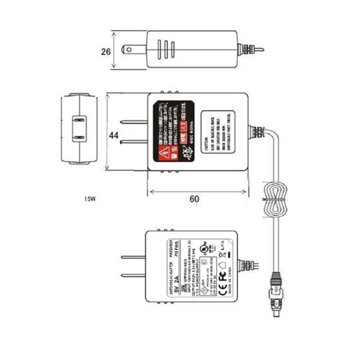 スイッチングACアダプター 5V/2A