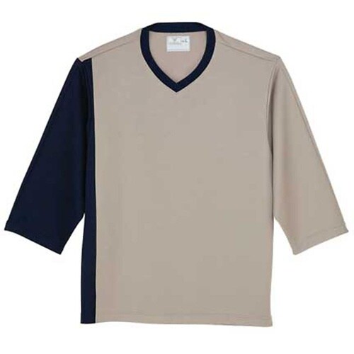 前開き検診用シャツ ライトブラウン×ネイ